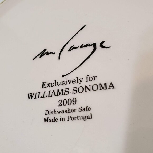 Williams Sonoma 2009 Marche Artichoke 13" Pasta Serving Bowl Gold Rim Portugal - Picture 7 of 7